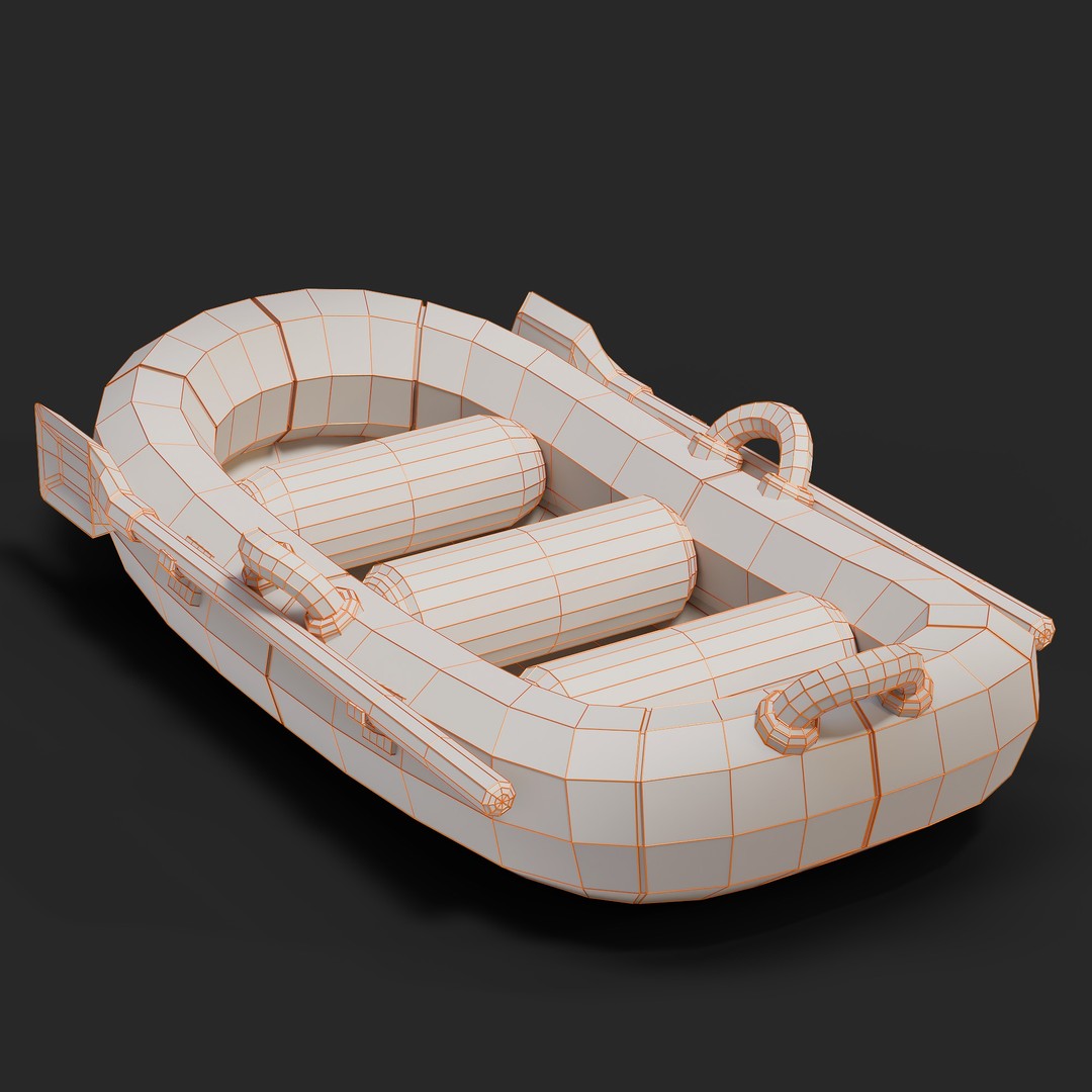 Cartoon Rafting Boot 3D Model – High Detailed Game Asset, FBX, Blender - View 25