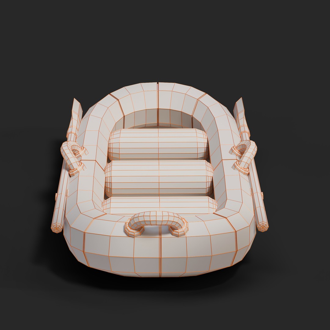 Cartoon Rafting Boot 3D Model – High Detailed Game Asset, FBX, Blender - View 26