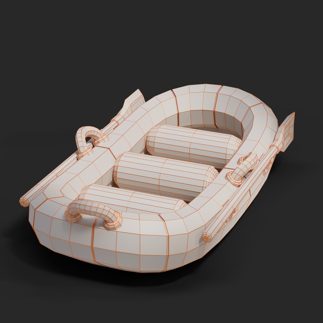 Cartoon Rafting Boot 3D Model – High Detailed Game Asset, FBX, Blender - View 27