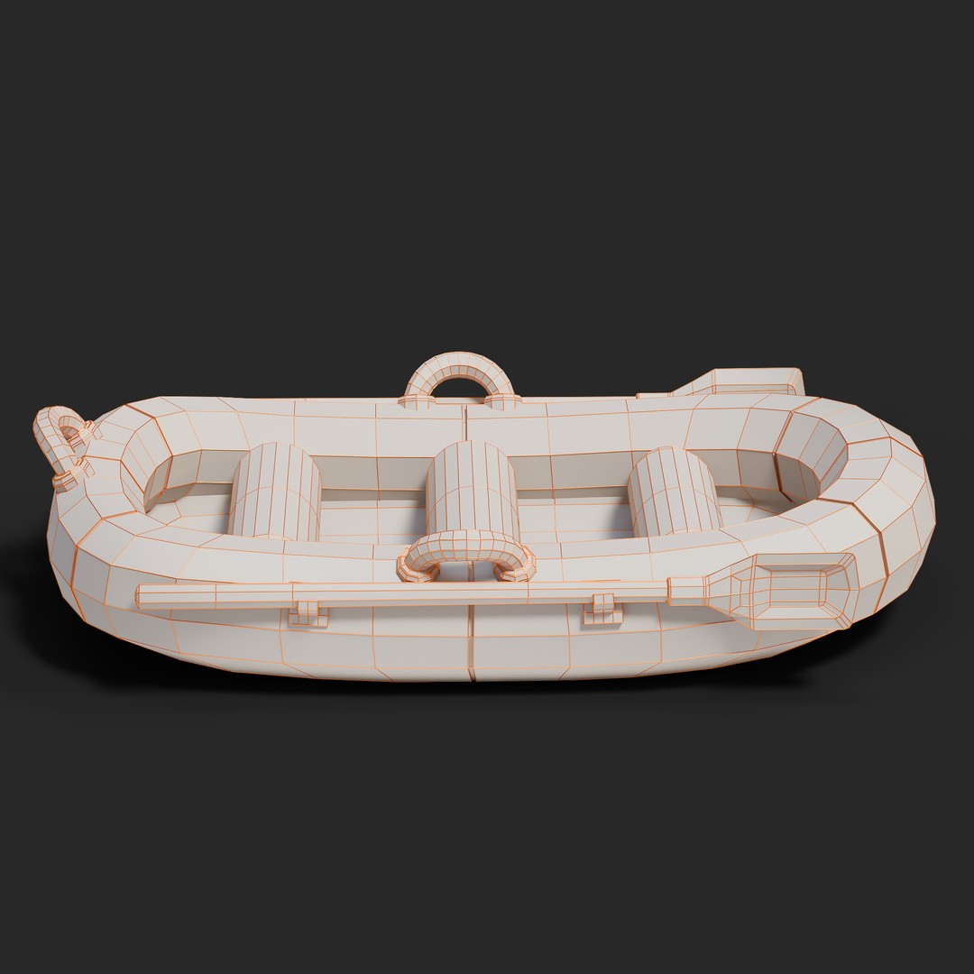 Cartoon Rafting Boot 3D Model – High Detailed Game Asset, FBX, Blender - View 28