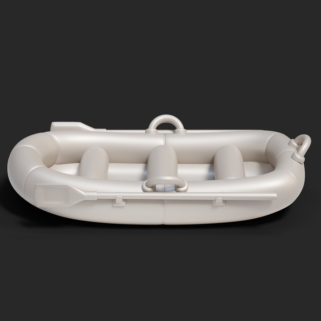 Cartoon Rafting Boot 3D Model – High Detailed Game Asset, FBX, Blender - View 5