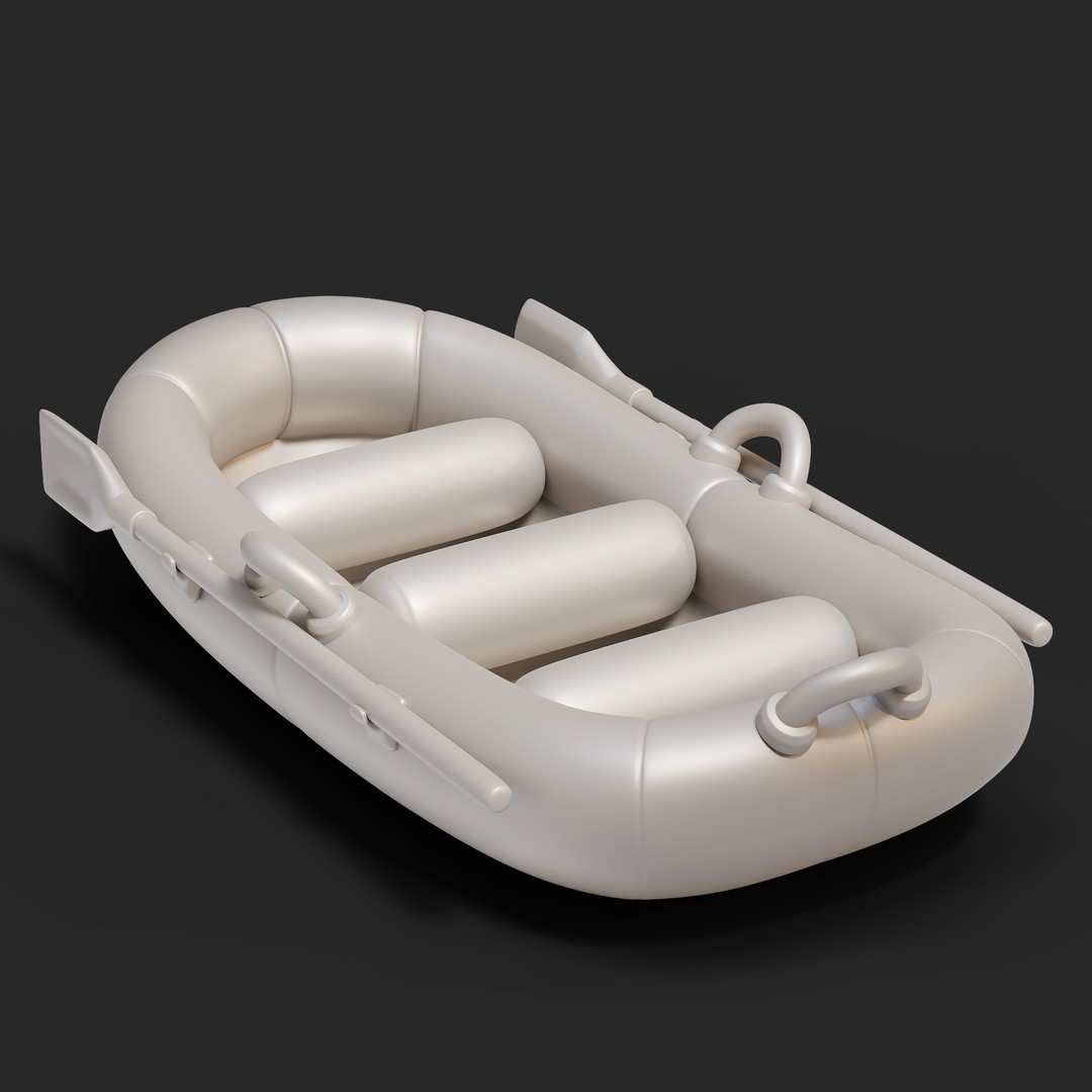 Cartoon Rafting Boot 3D Model – High Detailed Game Asset, FBX, Blender - View 6