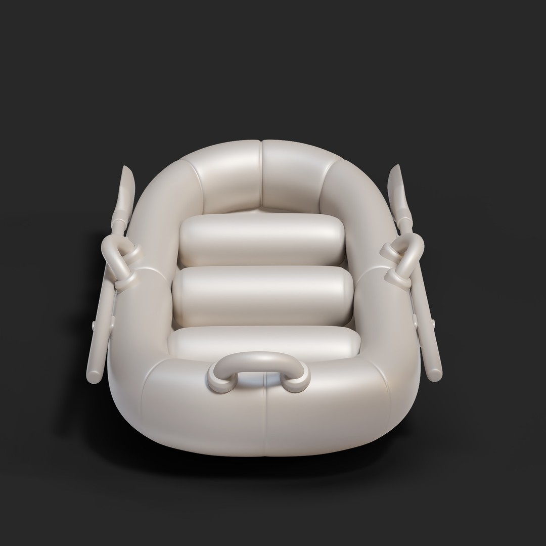 Cartoon Rafting Boot 3D Model – High Detailed Game Asset, FBX, Blender - View 7