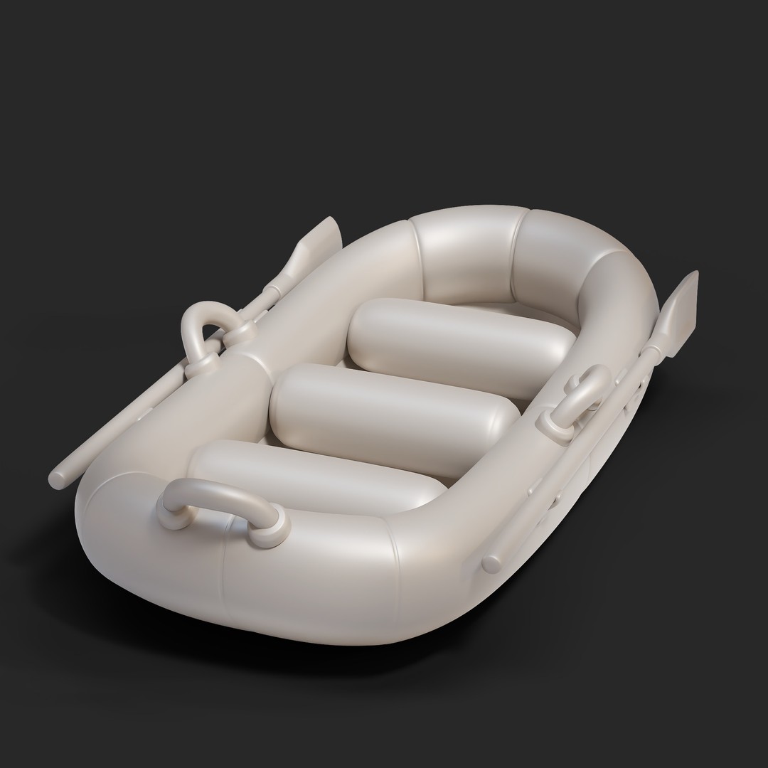 Cartoon Rafting Boot 3D Model – High Detailed Game Asset, FBX, Blender - View 8