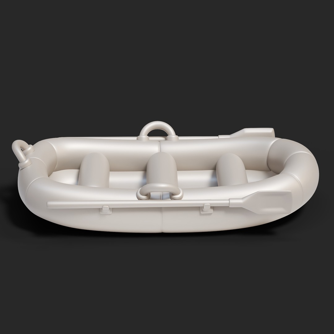 Cartoon Rafting Boot 3D Model – High Detailed Game Asset, FBX, Blender - View 9