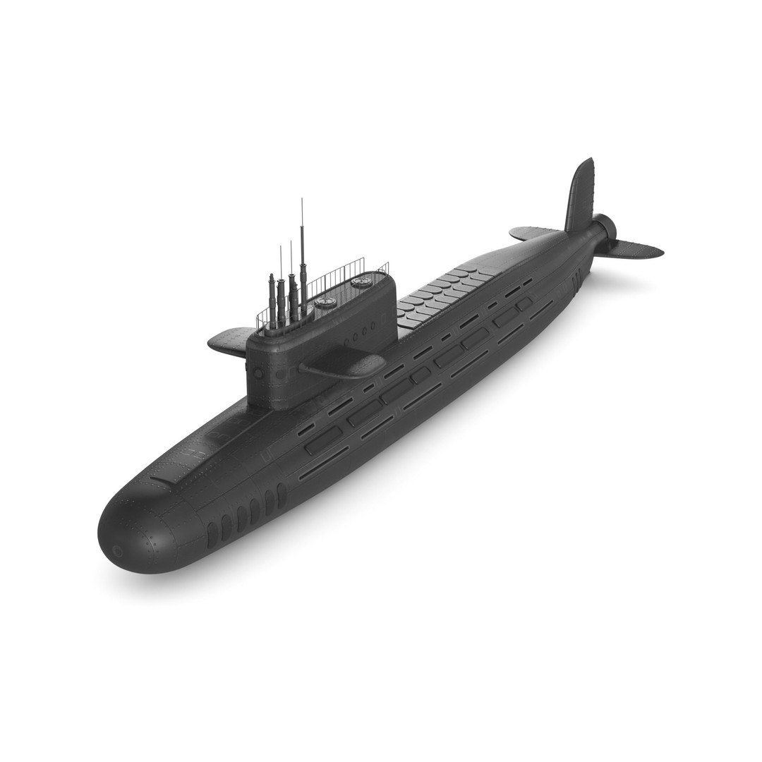 Diesel-Electric Submarine 3D Model – High Poly Military Watercraft, FBX