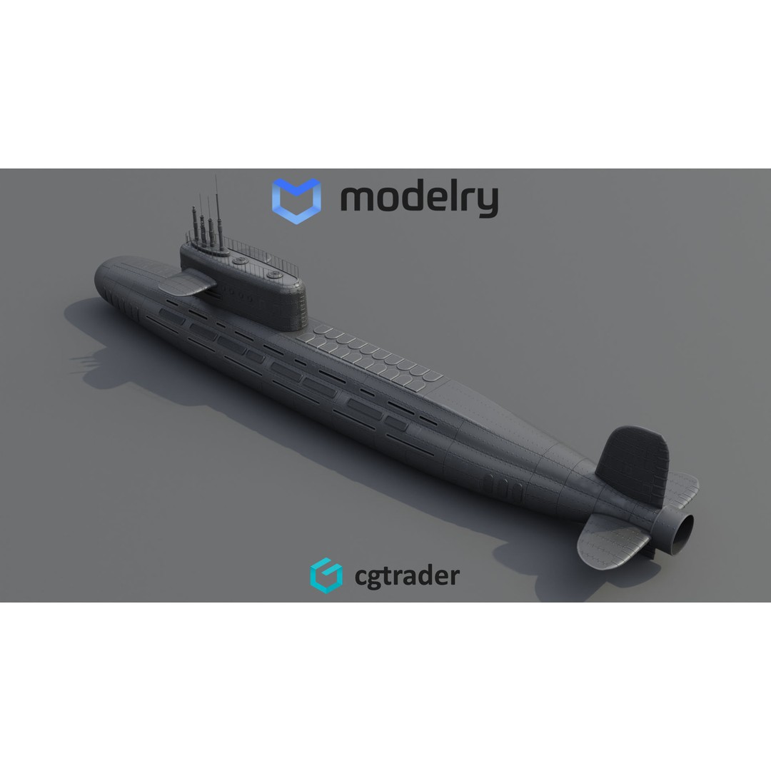 Diesel-Electric Submarine 3D Model – High Poly Military Watercraft, FBX - View 5
