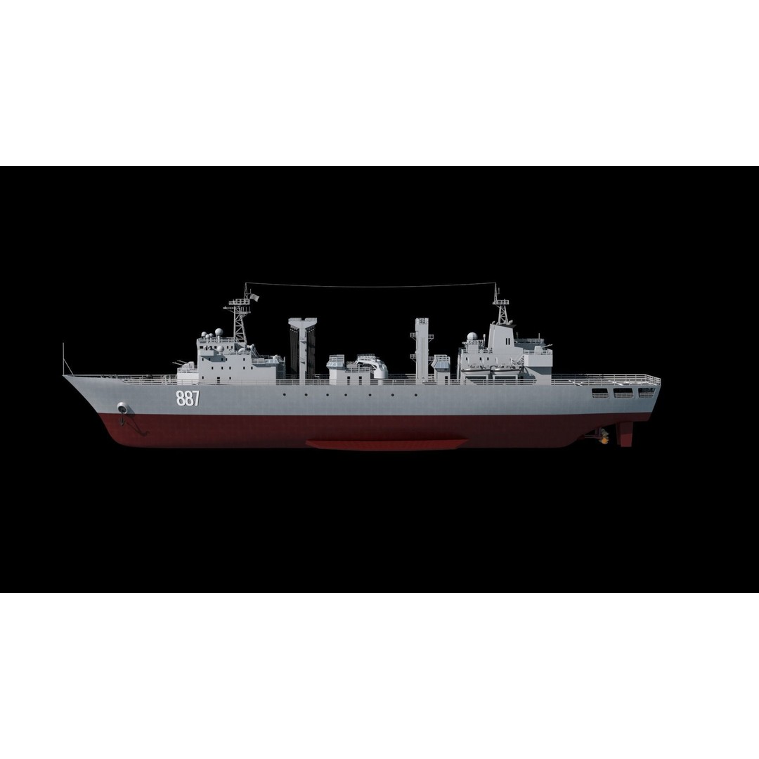 Qiandaohu Type 903 3D Model – Comprehensive Supply Ship, FBX, OBJ