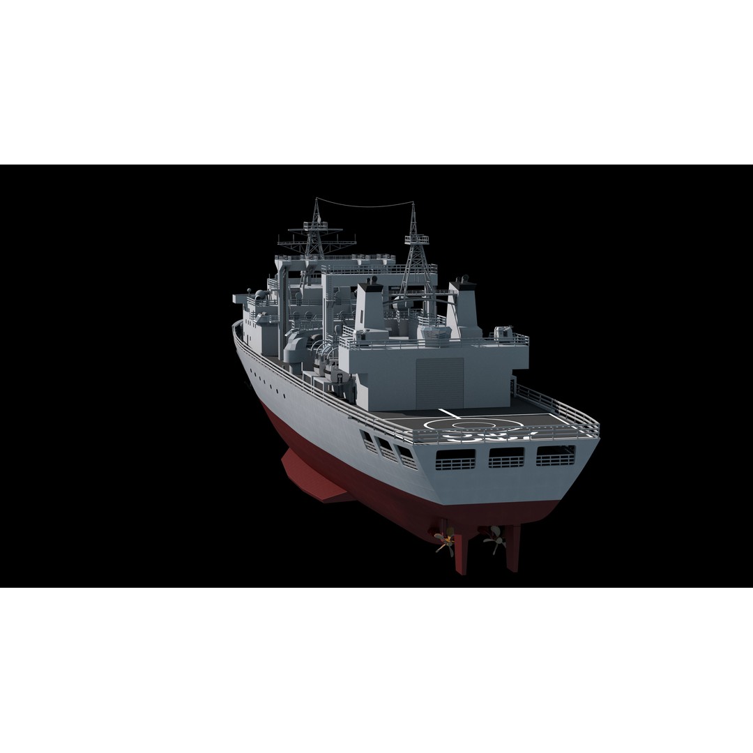 Qiandaohu Type 903 3D Model – Comprehensive Supply Ship, FBX, OBJ - View 10