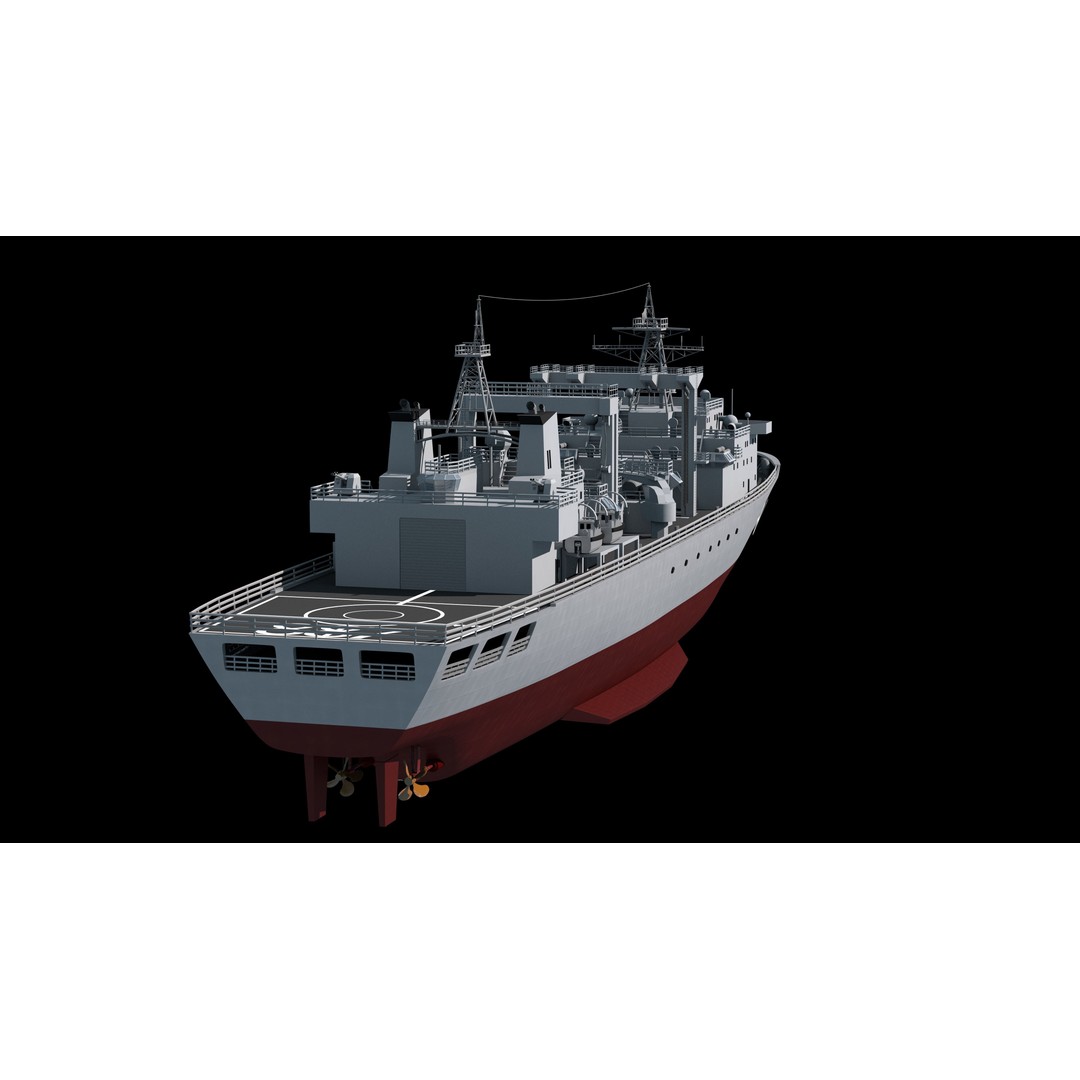 Qiandaohu Type 903 3D Model – Comprehensive Supply Ship, FBX, OBJ - View 11