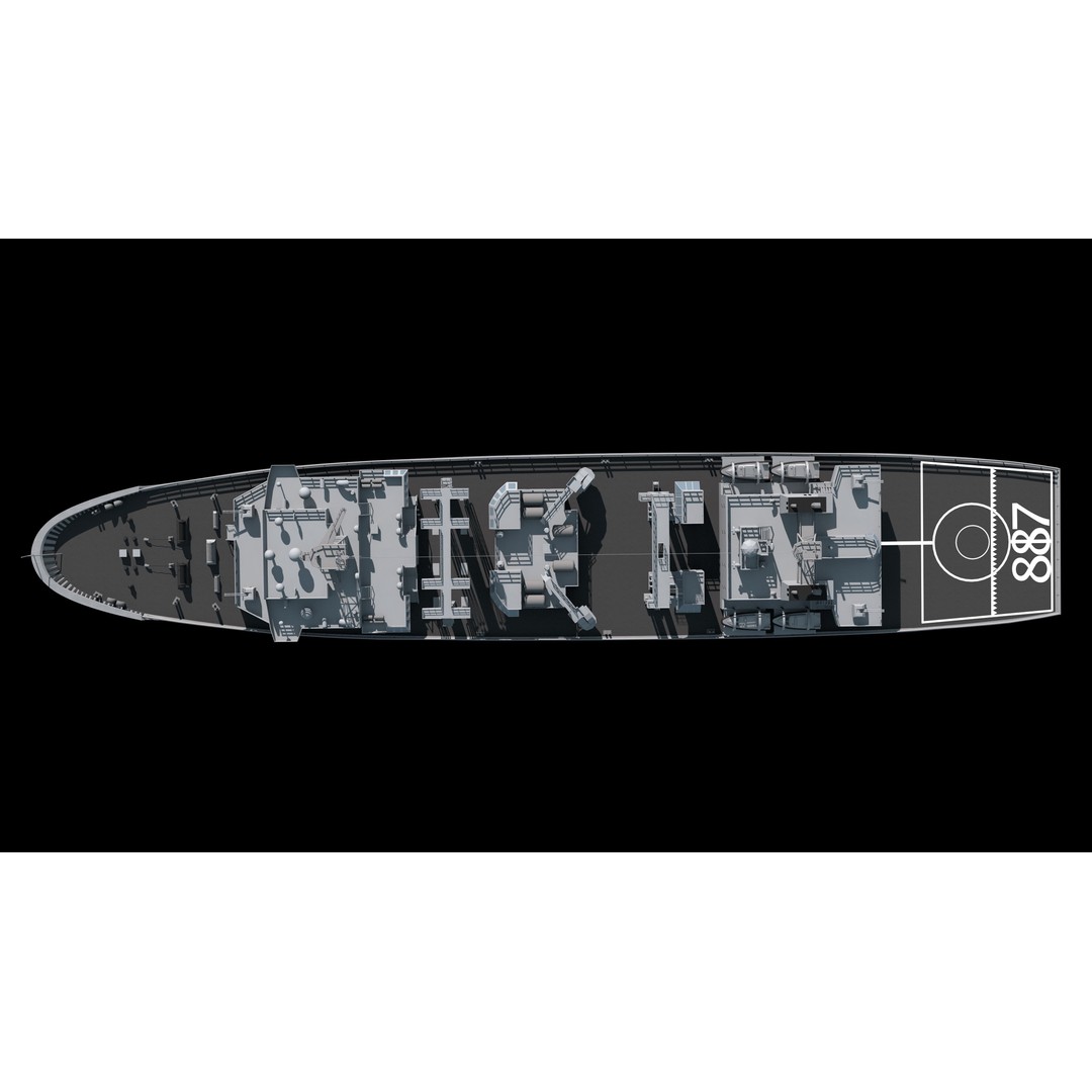 Qiandaohu Type 903 3D Model – Comprehensive Supply Ship, FBX, OBJ - View 13