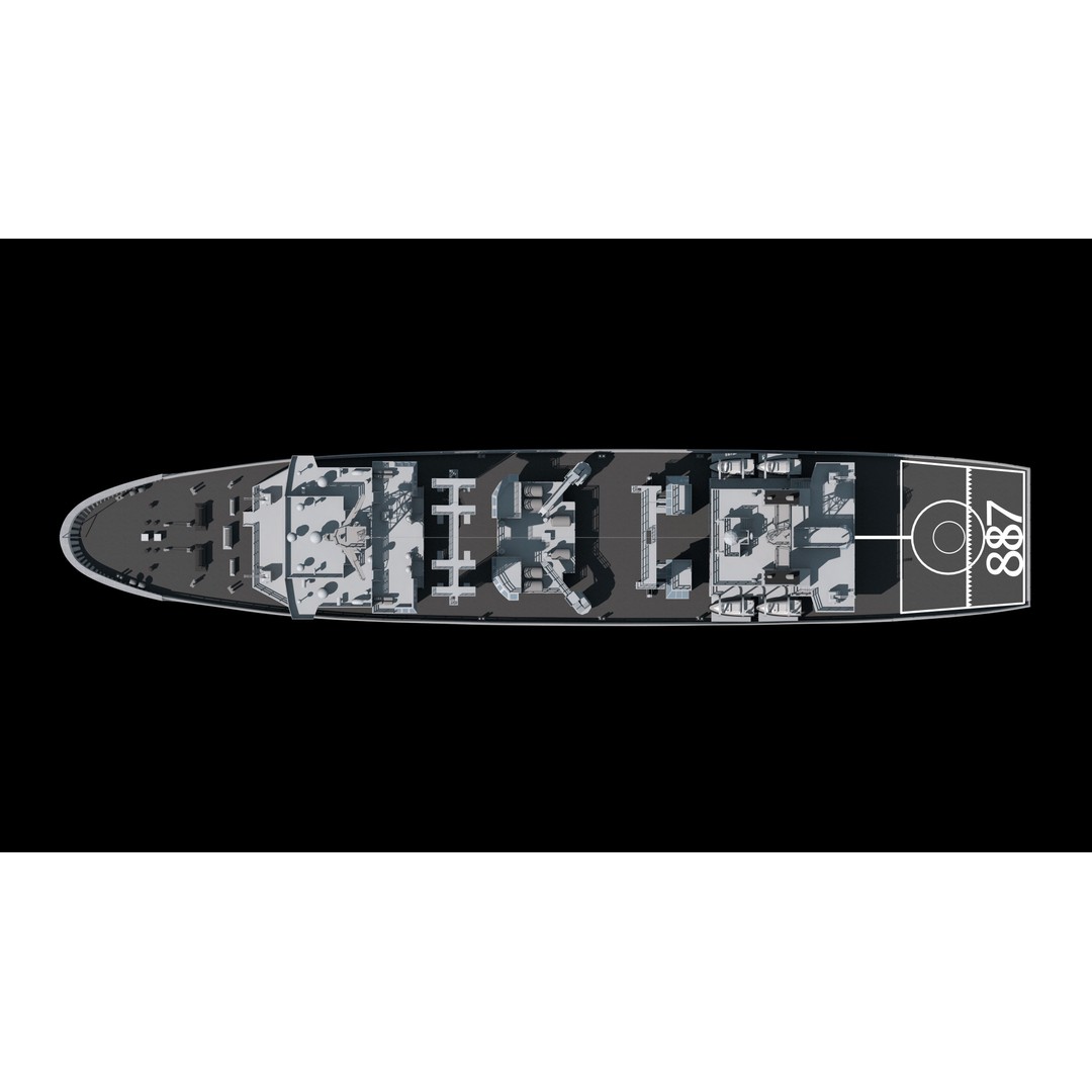 Qiandaohu Type 903 3D Model – Comprehensive Supply Ship, FBX, OBJ - View 17