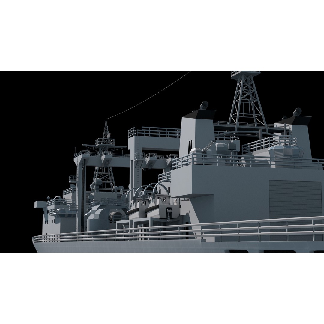 Qiandaohu Type 903 3D Model – Comprehensive Supply Ship, FBX, OBJ - View 18