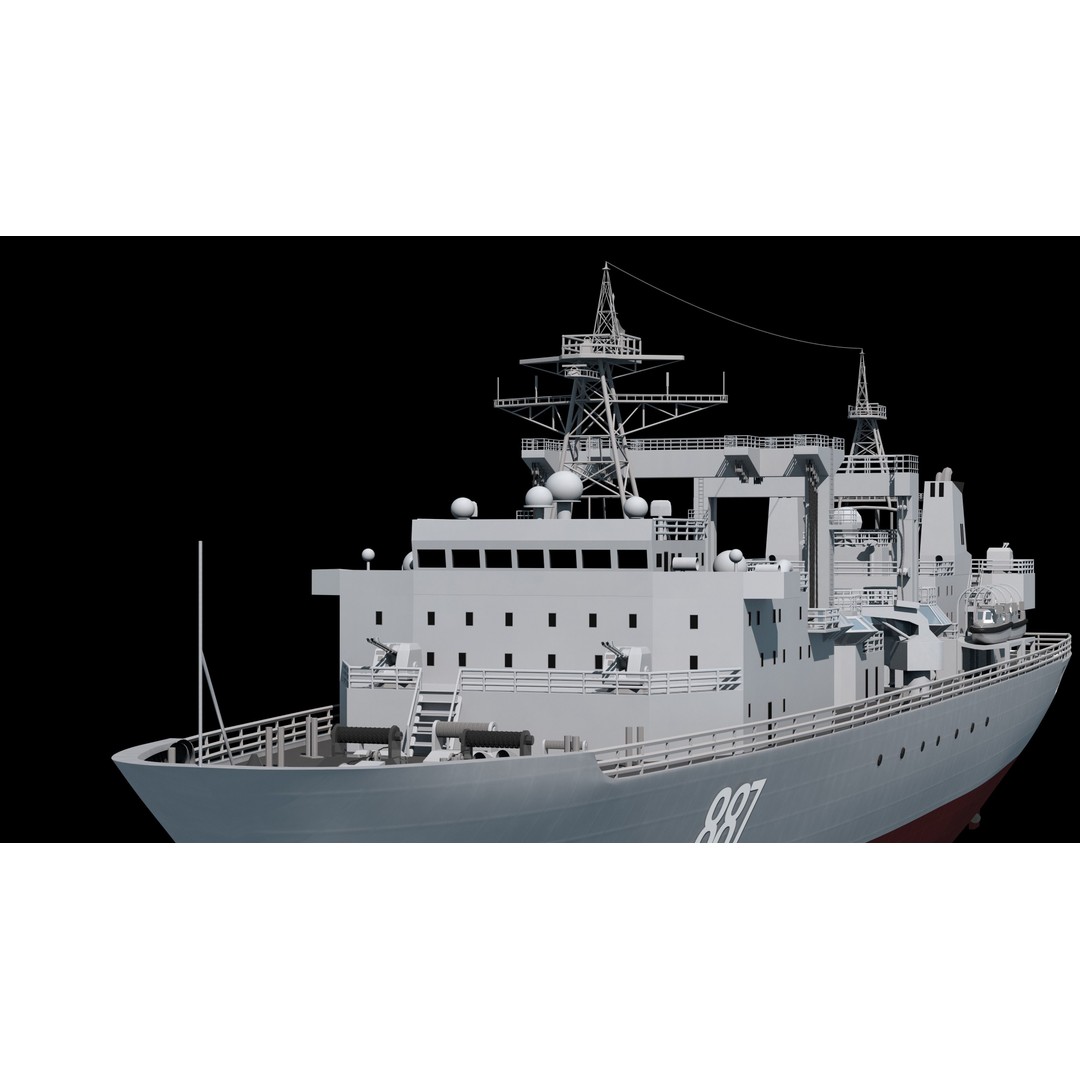 Qiandaohu Type 903 3D Model – Comprehensive Supply Ship, FBX, OBJ - View 19