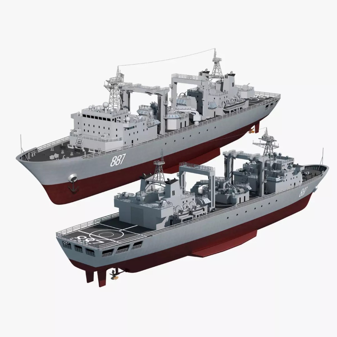 Qiandaohu Type 903 3D Model – Comprehensive Supply Ship, FBX, OBJ - View 2