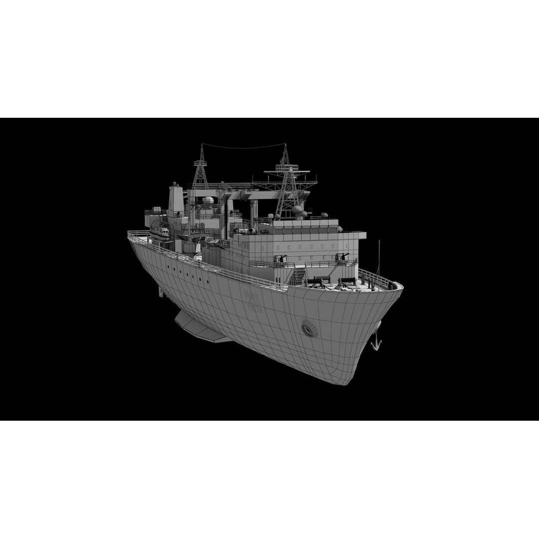 Qiandaohu Type 903 3D Model – Comprehensive Supply Ship, FBX, OBJ - View 20