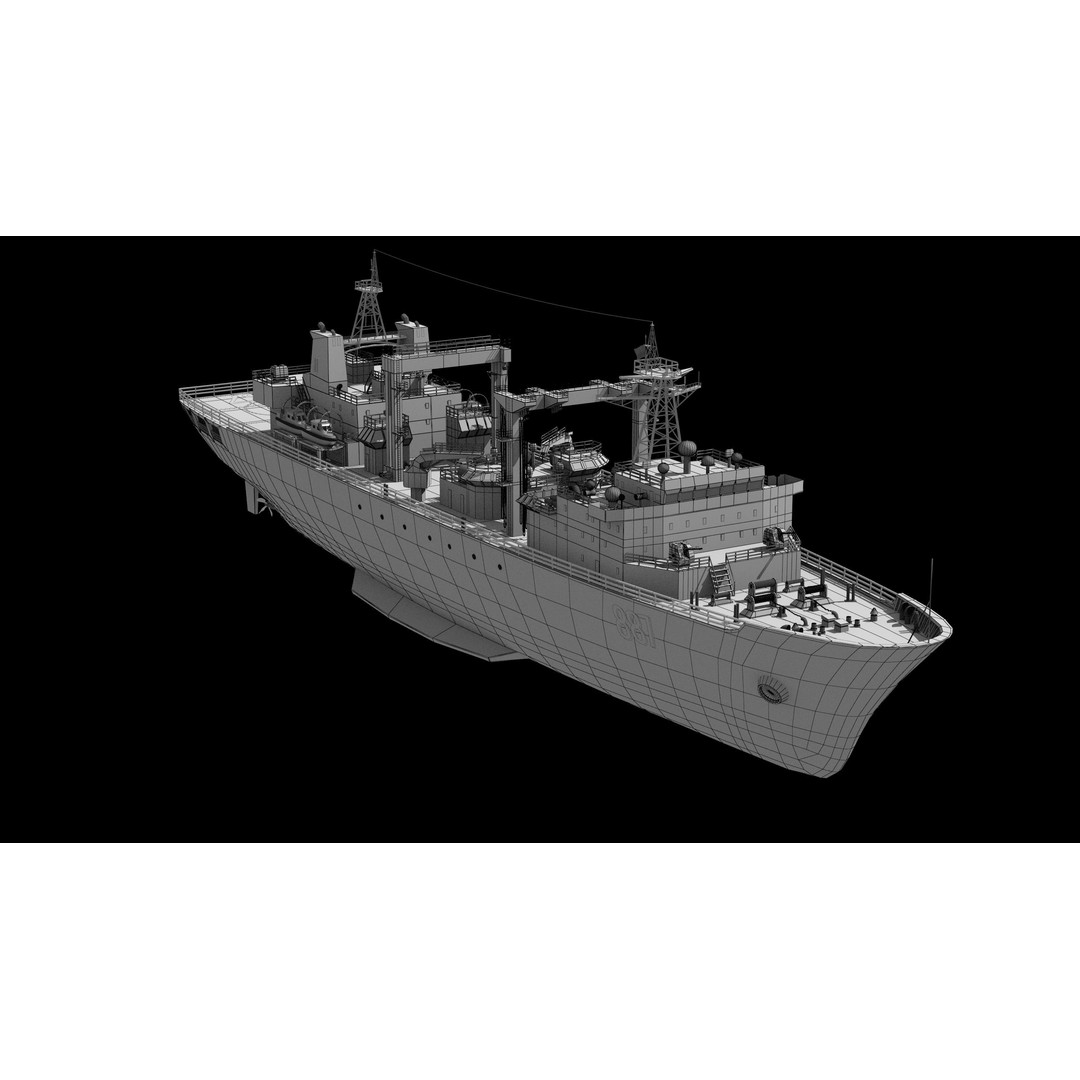 Qiandaohu Type 903 3D Model – Comprehensive Supply Ship, FBX, OBJ - View 21