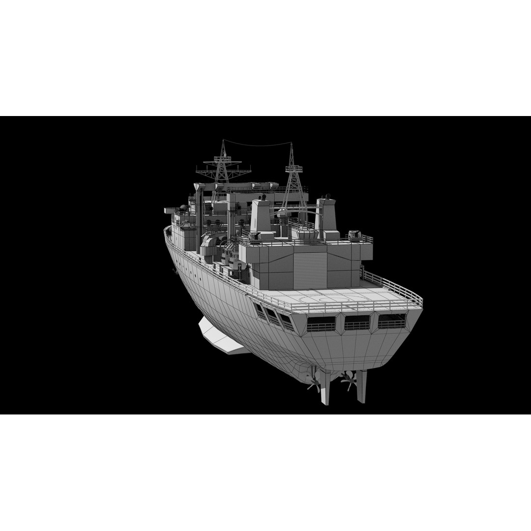 Qiandaohu Type 903 3D Model – Comprehensive Supply Ship, FBX, OBJ - View 23