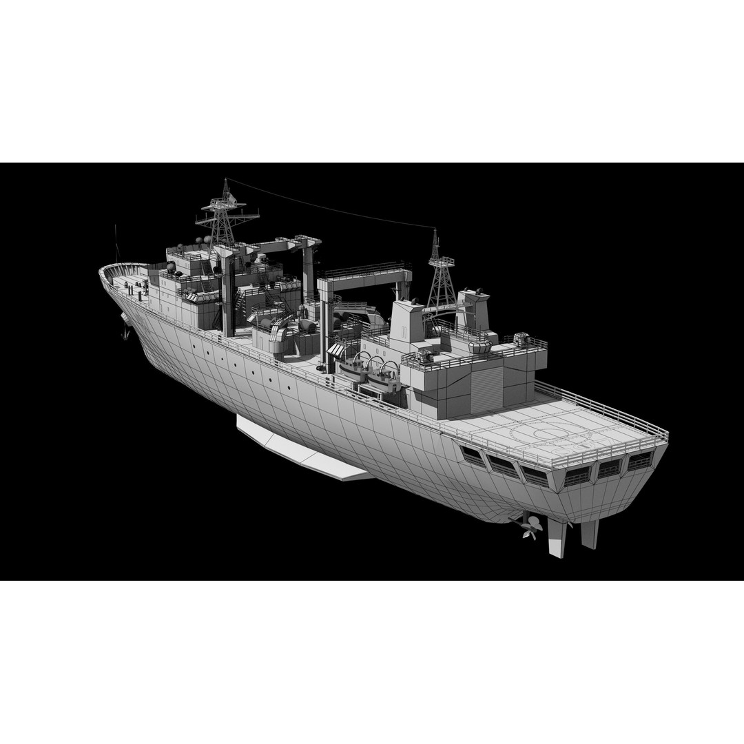 Qiandaohu Type 903 3D Model – Comprehensive Supply Ship, FBX, OBJ - View 25