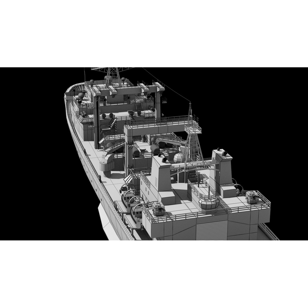 Qiandaohu Type 903 3D Model – Comprehensive Supply Ship, FBX, OBJ - View 27