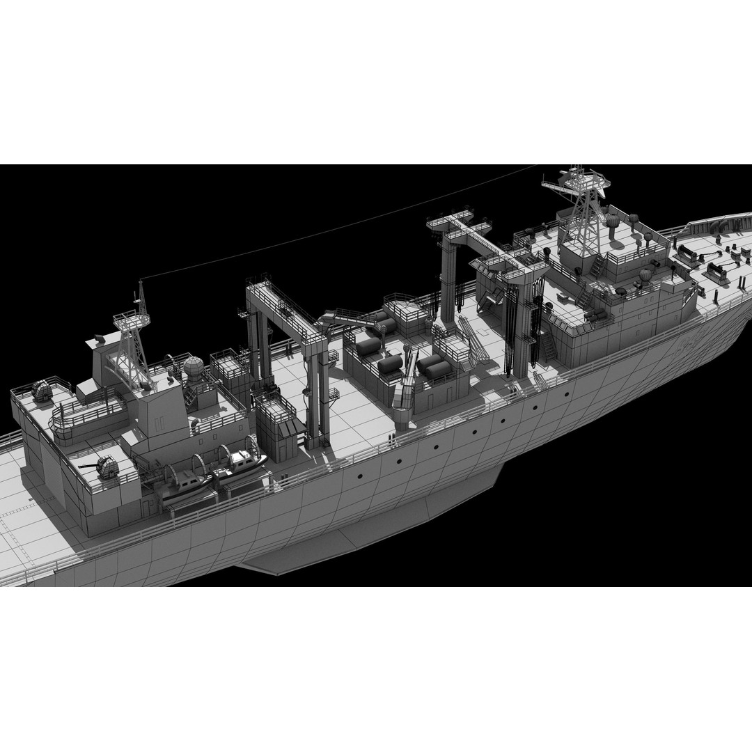 Qiandaohu Type 903 3D Model – Comprehensive Supply Ship, FBX, OBJ - View 28