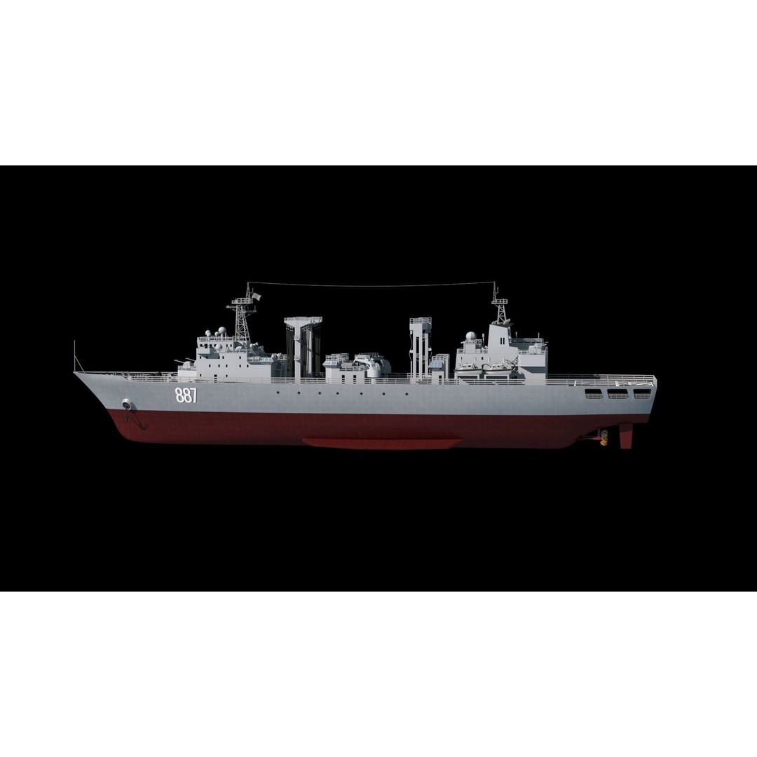 Qiandaohu Type 903 3D Model – Comprehensive Supply Ship, FBX, OBJ - View 31