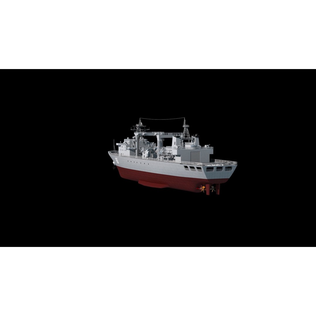 Qiandaohu Type 903 3D Model – Comprehensive Supply Ship, FBX, OBJ - View 32