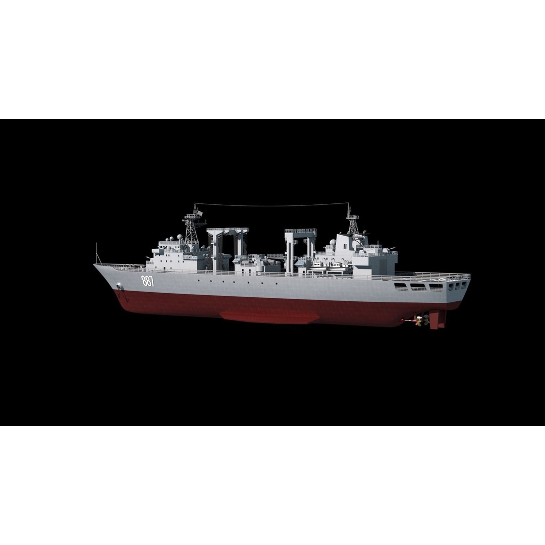 Qiandaohu Type 903 3D Model – Comprehensive Supply Ship, FBX, OBJ - View 33