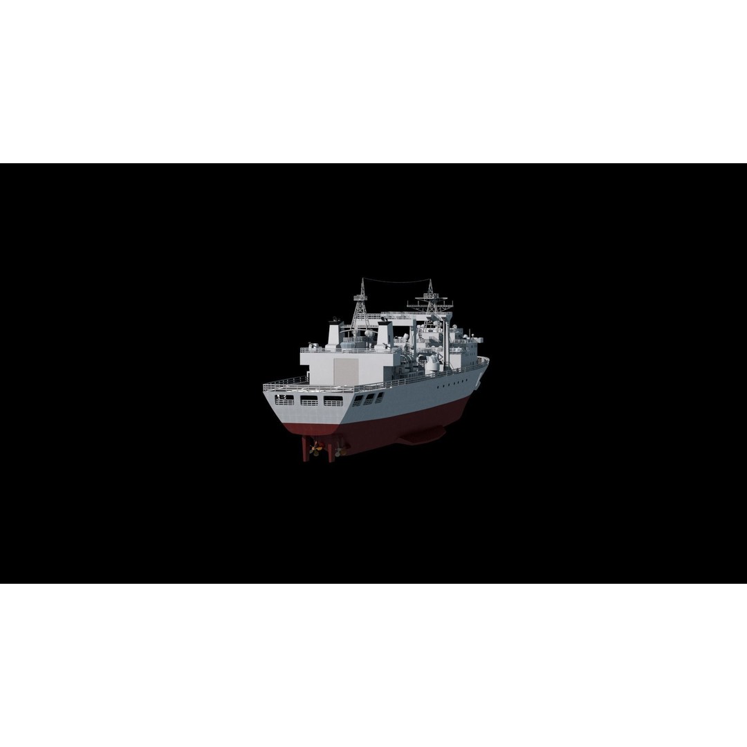 Qiandaohu Type 903 3D Model – Comprehensive Supply Ship, FBX, OBJ - View 34