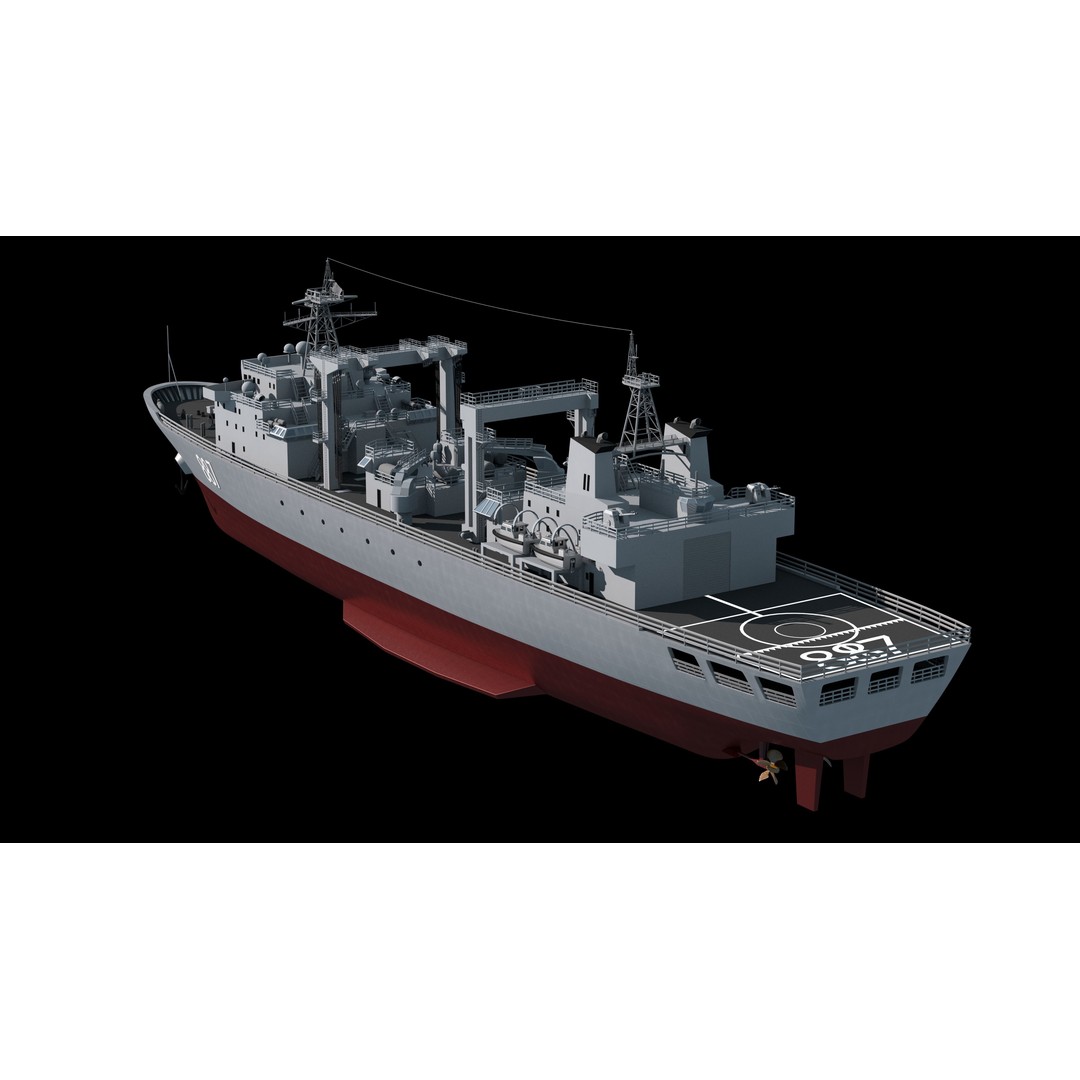 Qiandaohu Type 903 3D Model – Comprehensive Supply Ship, FBX, OBJ - View 5