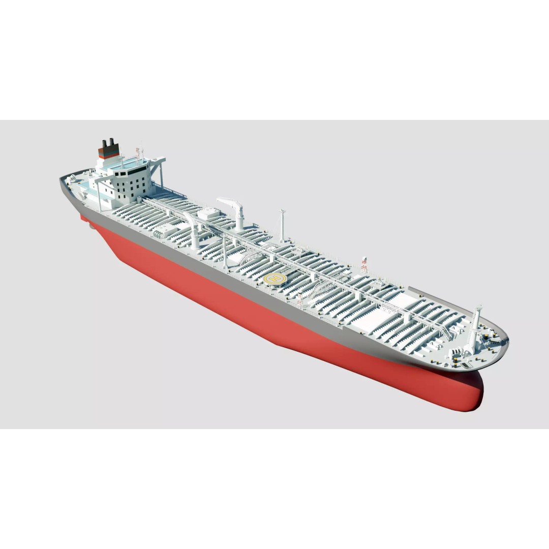 Oil Tanker Ship 3D Model – Industrial Watercraft, PBR Textures, FBX - View 2
