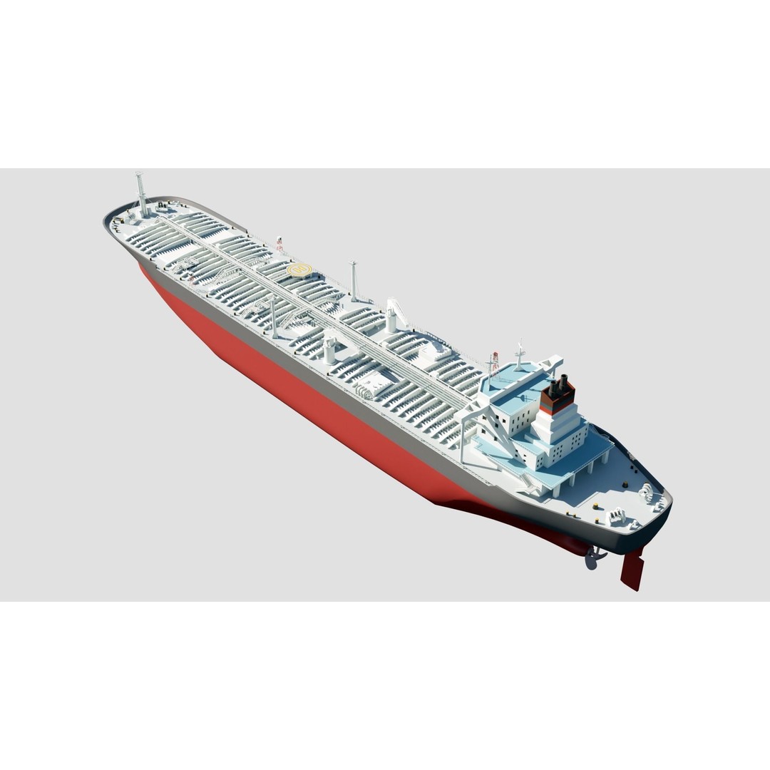 Oil Tanker Ship 3D Model – Industrial Watercraft, PBR Textures, FBX - View 3