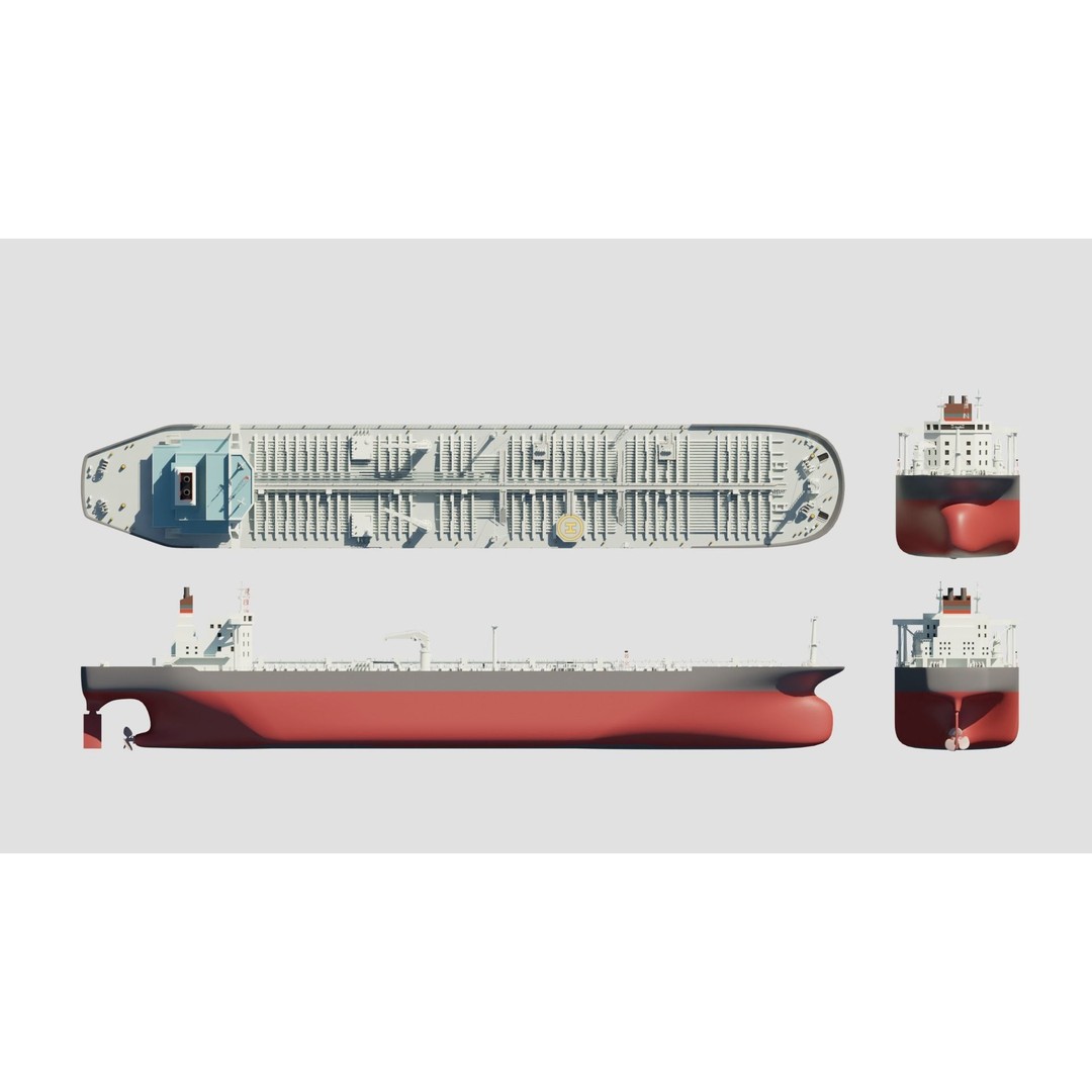Oil Tanker Ship 3D Model – Industrial Watercraft, PBR Textures, FBX - View 5