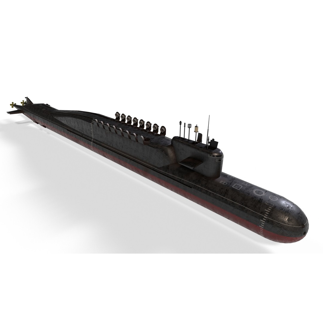 Delta Class Submarine 3D Model – Low Poly Game Asset, FBX - View 10