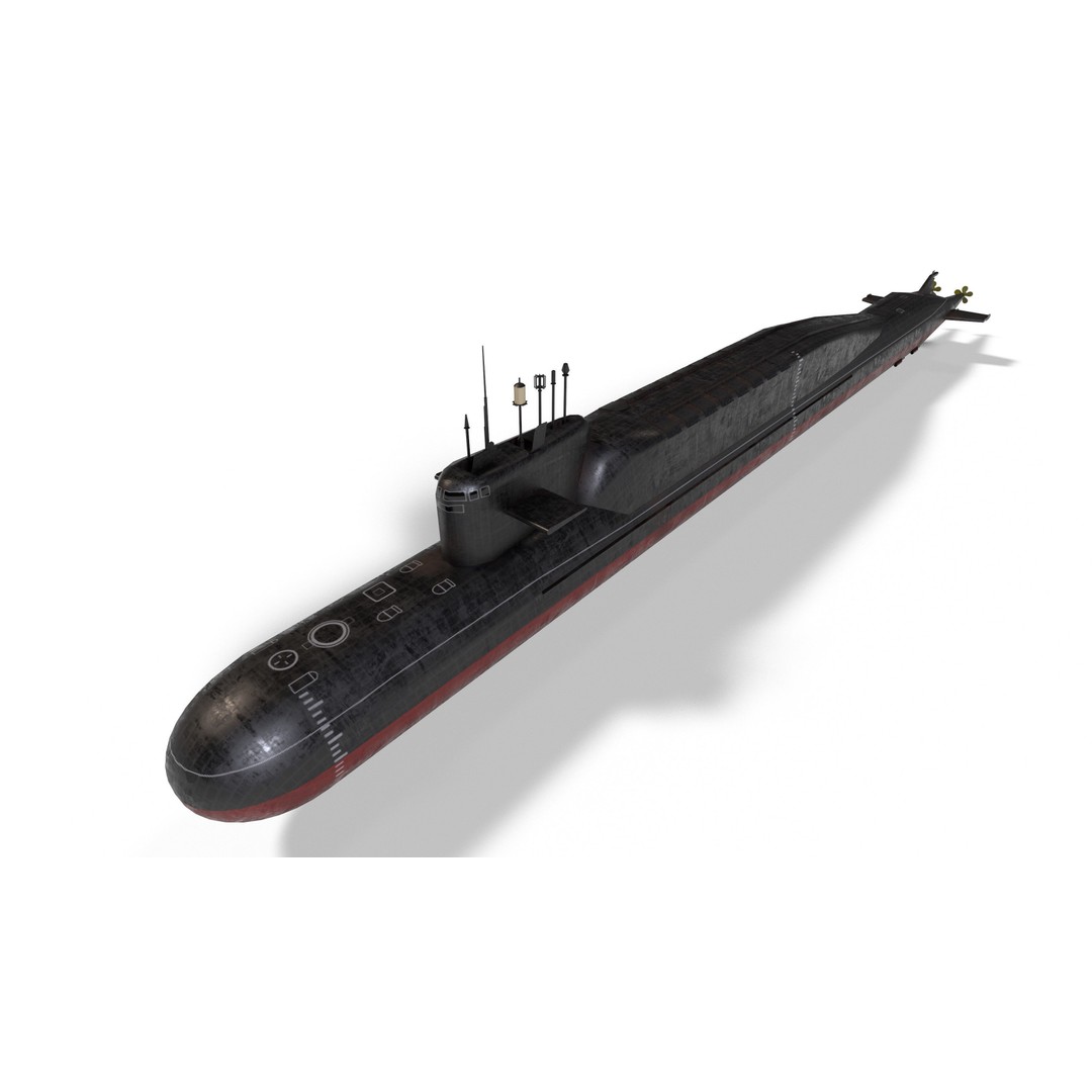 Delta Class Submarine 3D Model – Low Poly Game Asset, FBX - View 17