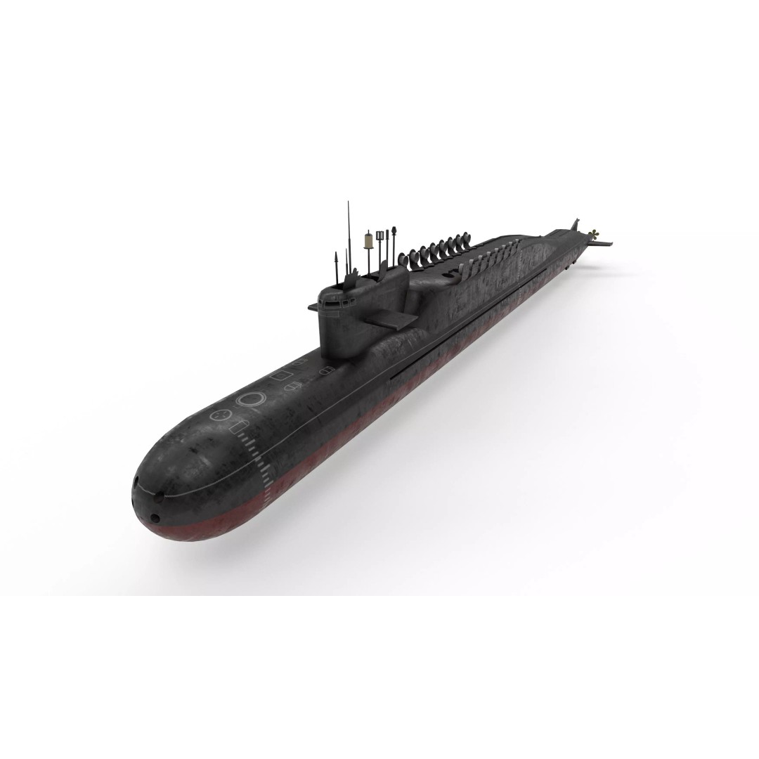 Delta Class Submarine 3D Model – Low Poly Game Asset, FBX - View 2