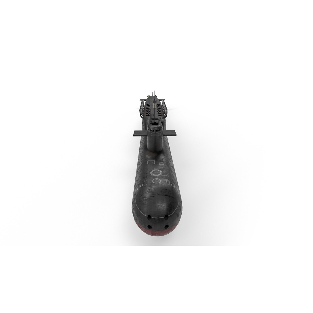 Delta Class Submarine 3D Model – Low Poly Game Asset, FBX - View 24