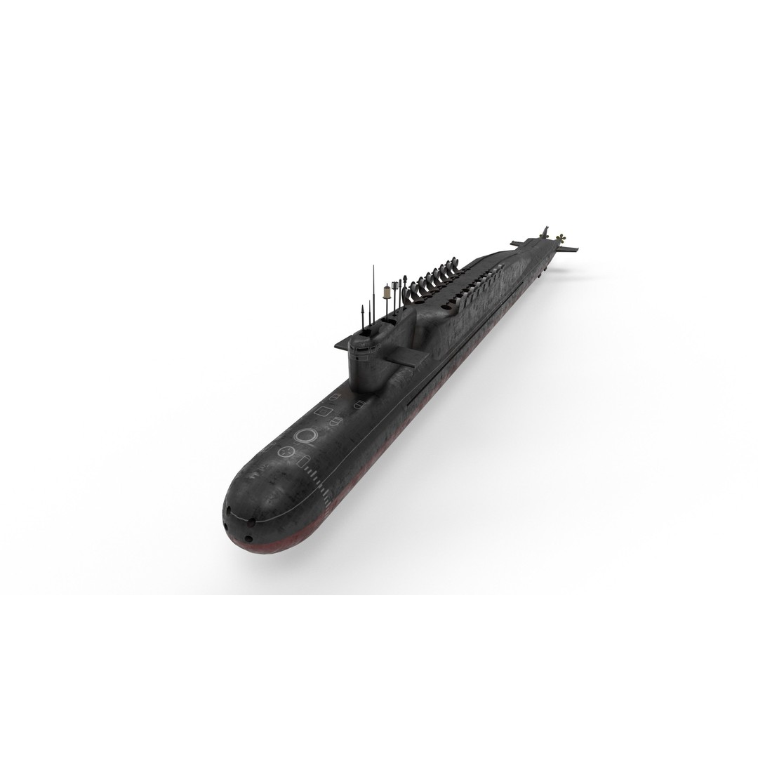 Delta Class Submarine 3D Model – Low Poly Game Asset, FBX - View 26