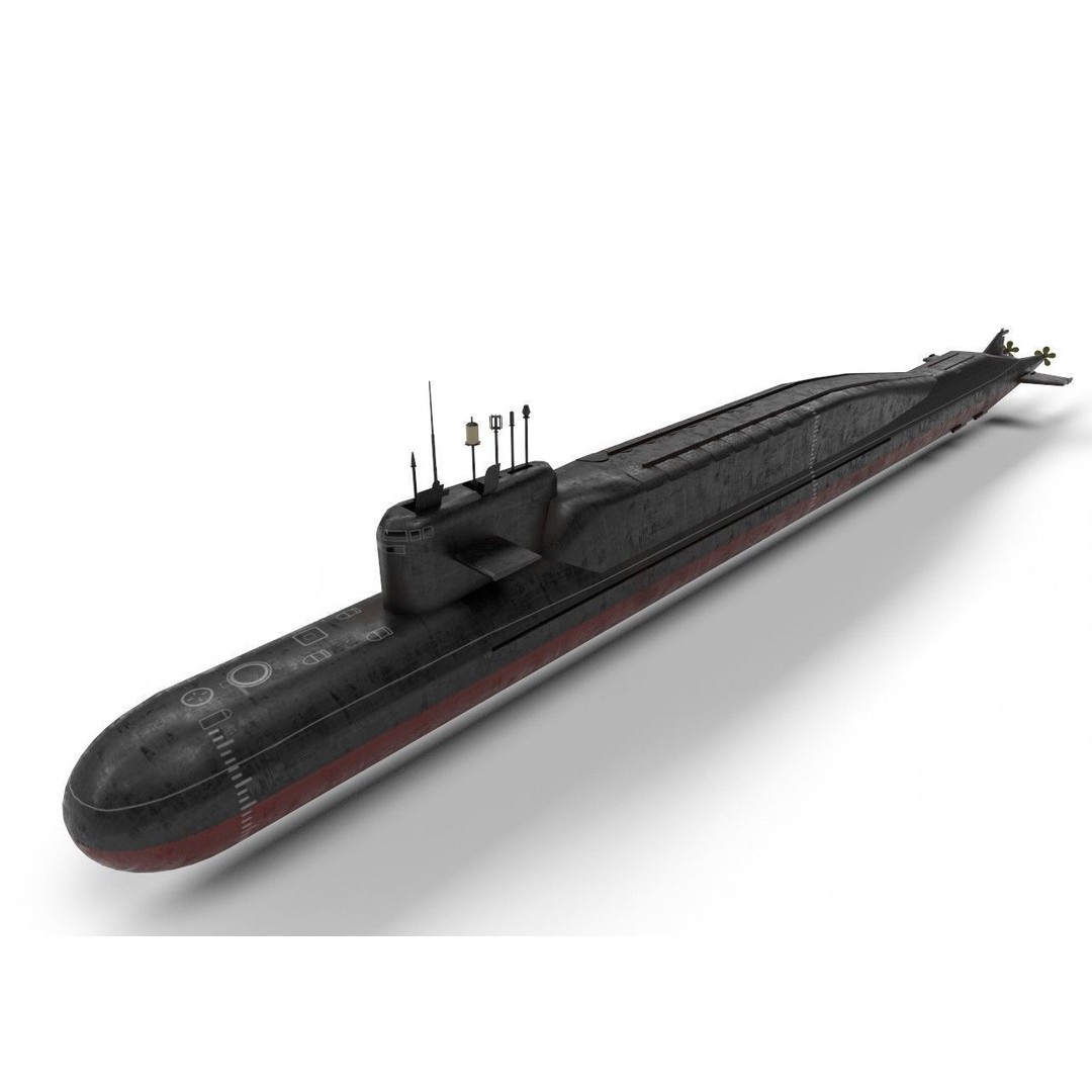 Delta Class Submarine 3D Model – Low Poly Game Asset, FBX - View 3