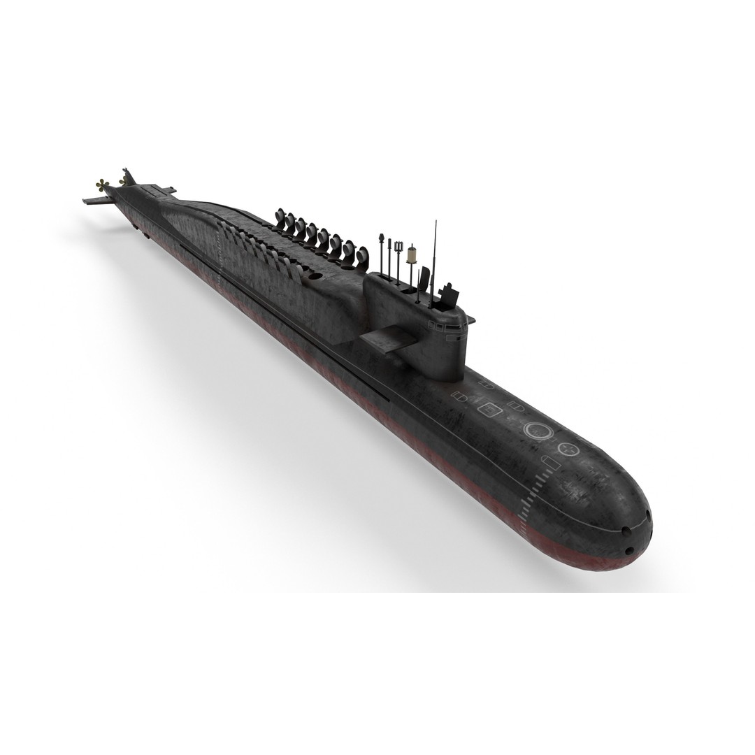 Delta Class Submarine 3D Model – Low Poly Game Asset, FBX - View 6