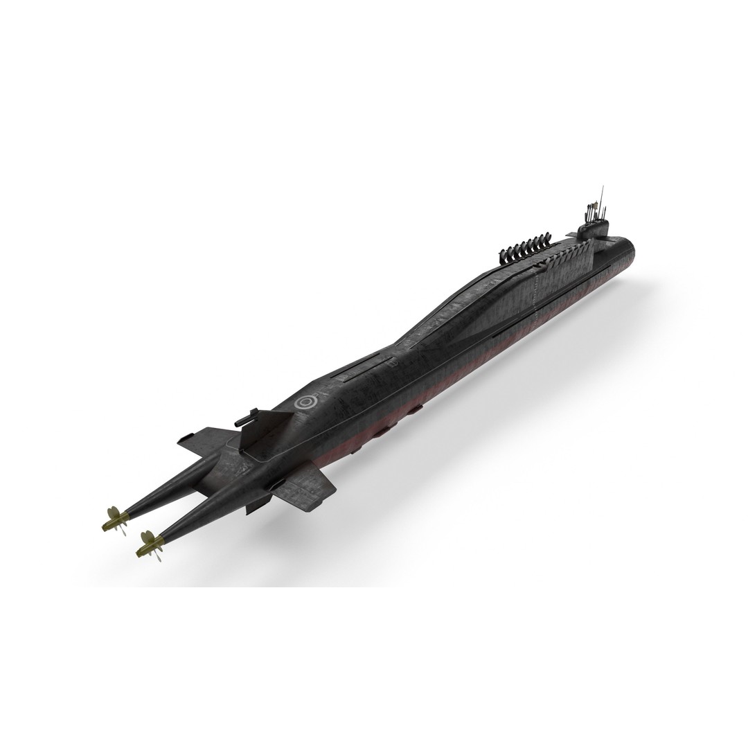 Delta Class Submarine 3D Model – Low Poly Game Asset, FBX - View 7