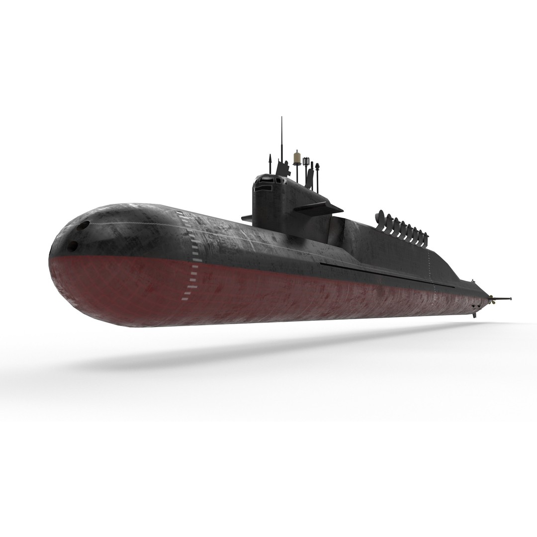 Delta Class Submarine 3D Model – Low Poly Game Asset, FBX - View 8