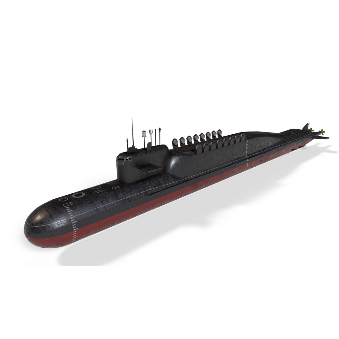 Delta Class Submarine 3D Model – Low Poly Game Asset, FBX - View 9