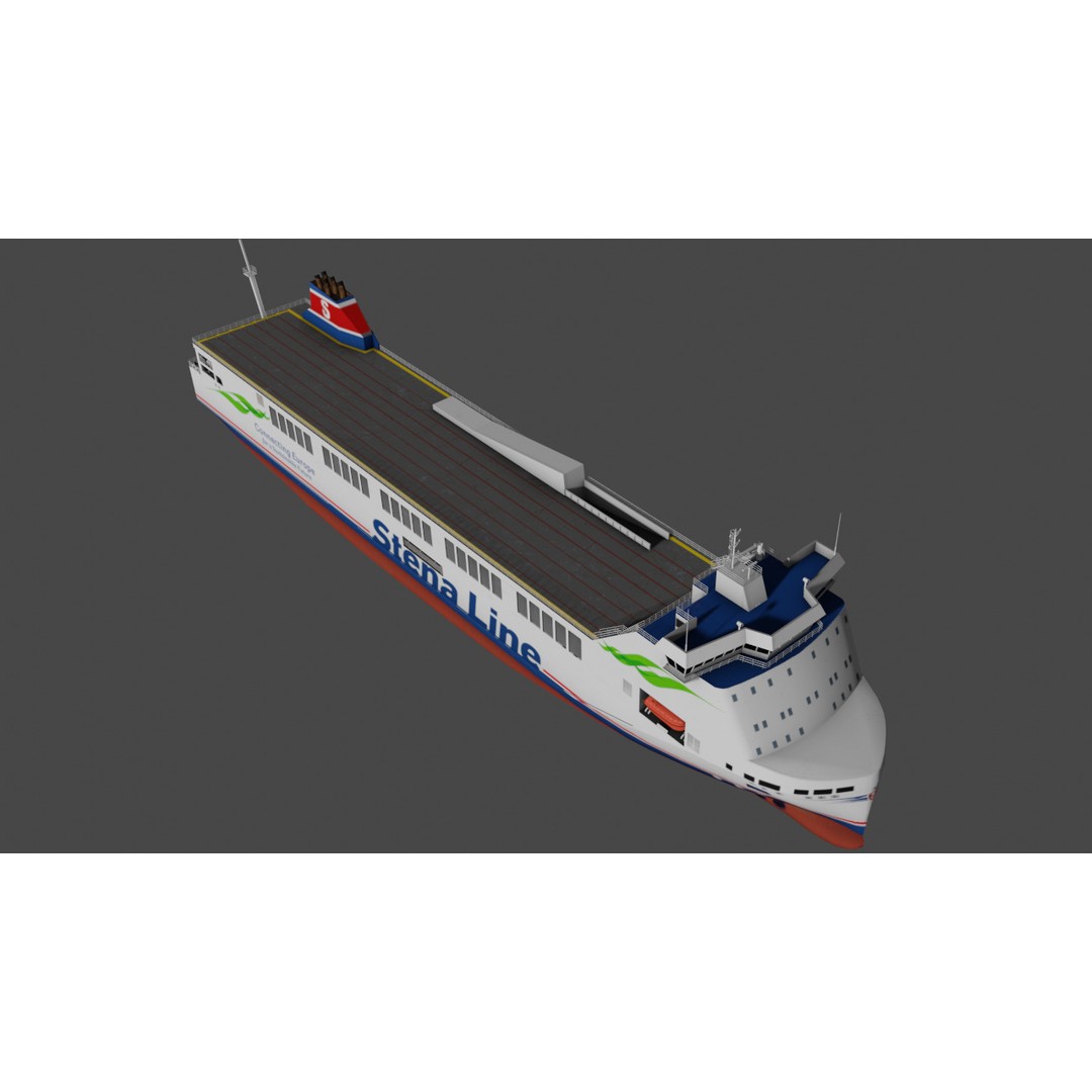 Methanol Hybrid Ferry 3D Model – Low Poly Watercraft, FBX