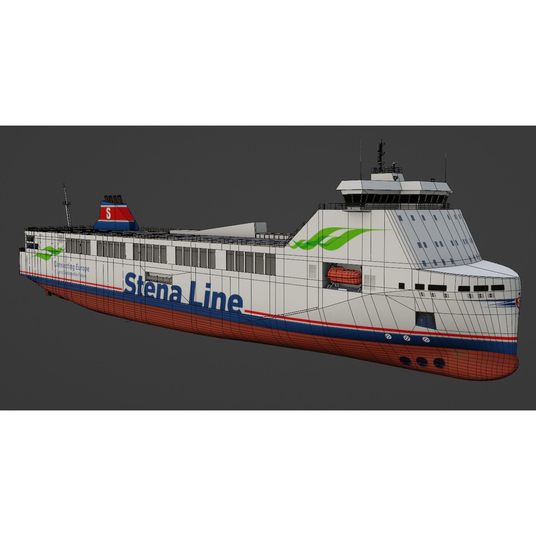 Methanol Hybrid Ferry 3D Model – Low Poly Watercraft, FBX - View 5