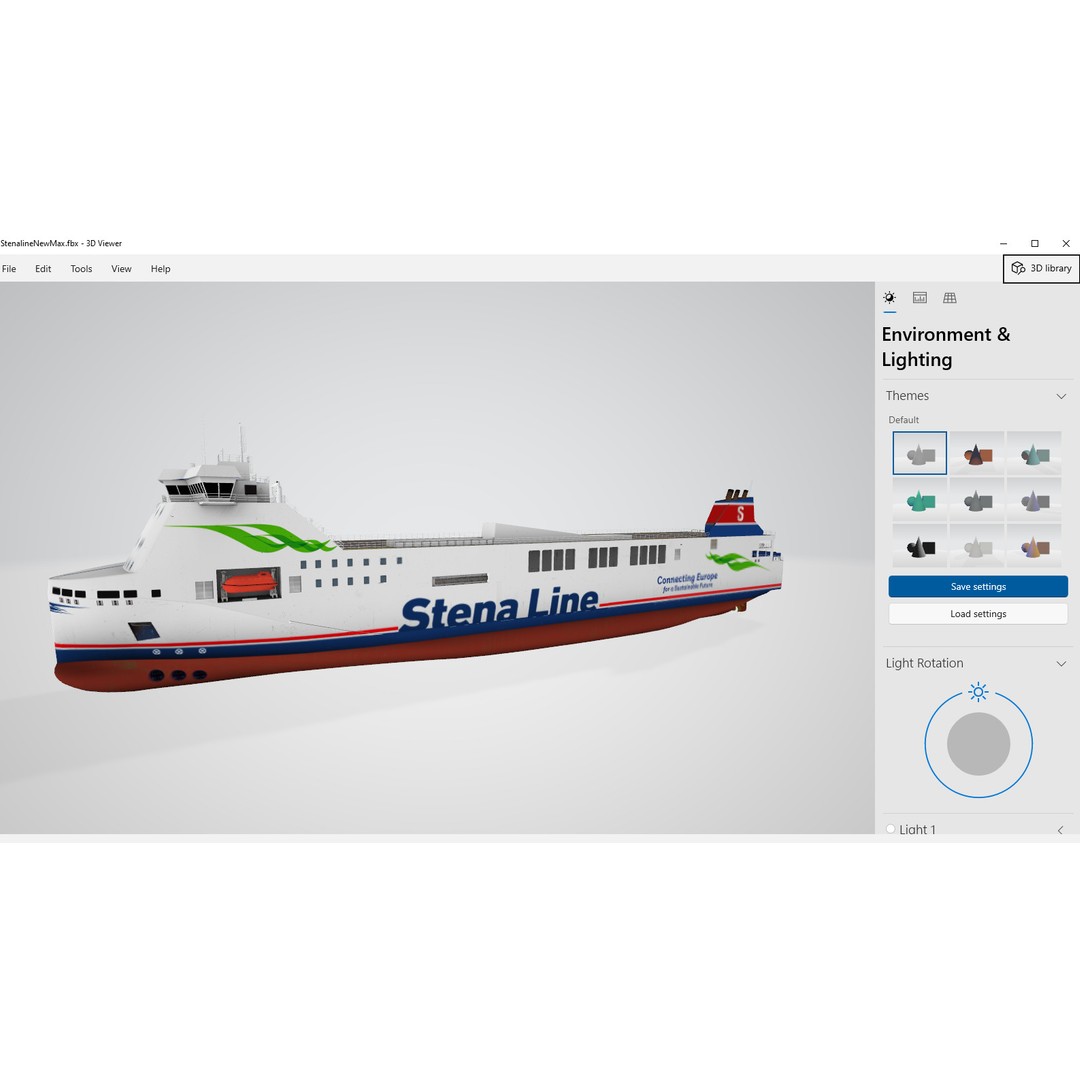 Methanol Hybrid Ferry 3D Model – Low Poly Watercraft, FBX - View 7