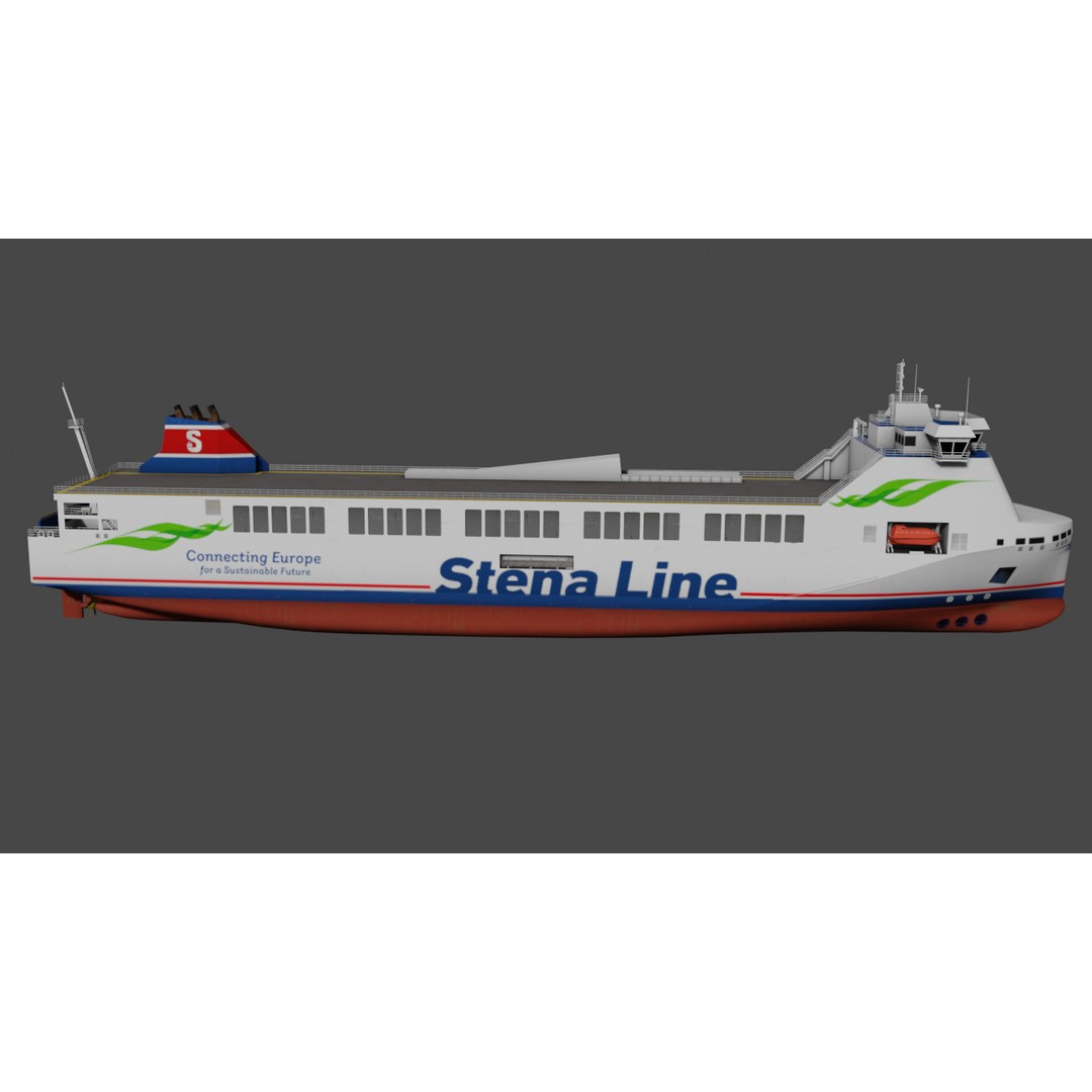 Methanol Hybrid Ferry 3D Model – Low Poly Watercraft, FBX - View 8