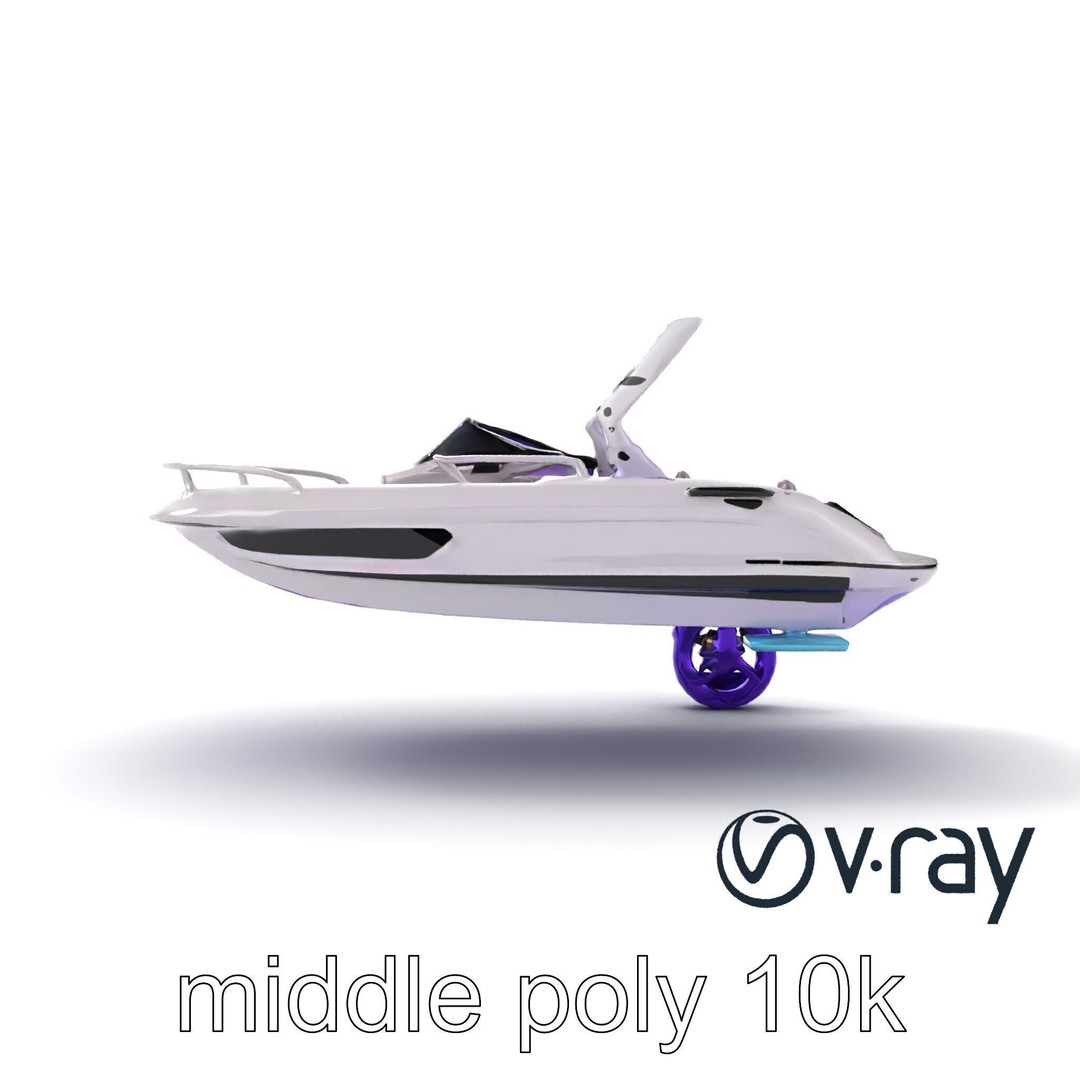 Celestial Express 3000 3D Model – Low Poly Luxury Boat, FBX