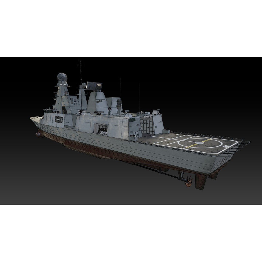 Horizon Class Destroyer FS Forbin 3D Model – Low Poly Game-Ready Asset, FBX, OBJ