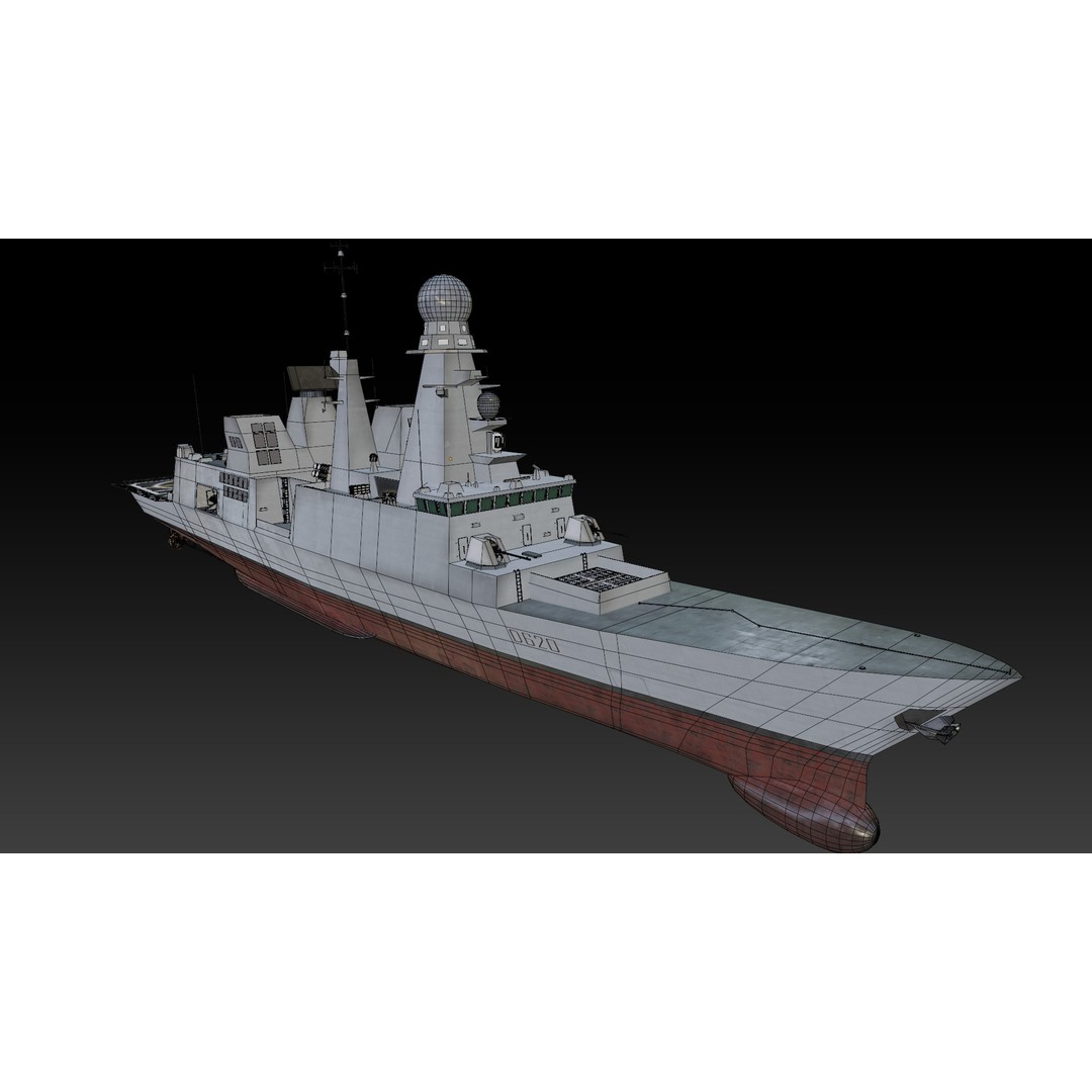 Horizon Class Destroyer FS Forbin 3D Model – Low Poly Game-Ready Asset, FBX, OBJ - View 15